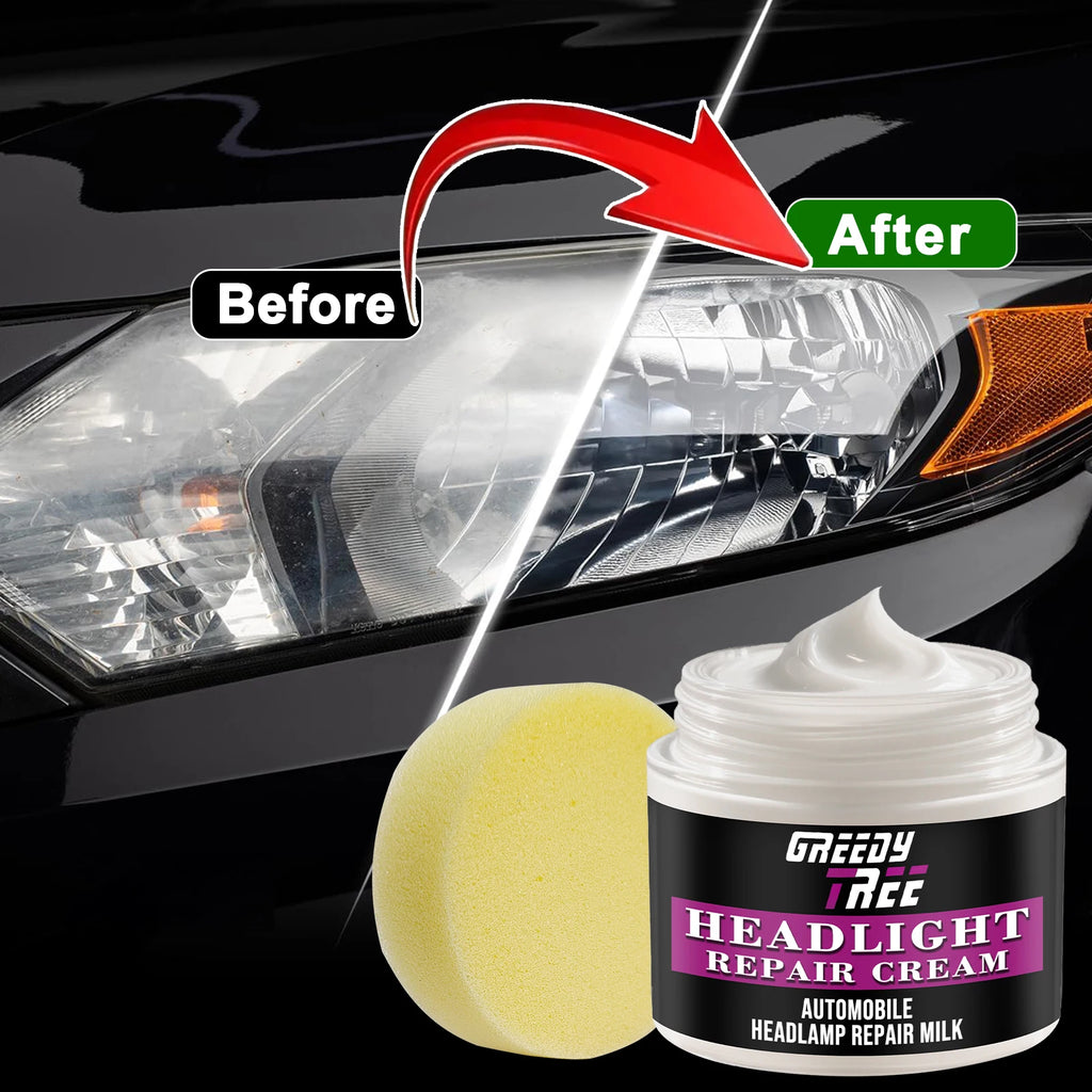 Car Headlight Restoration Kit – Polish, Wax & Defogging