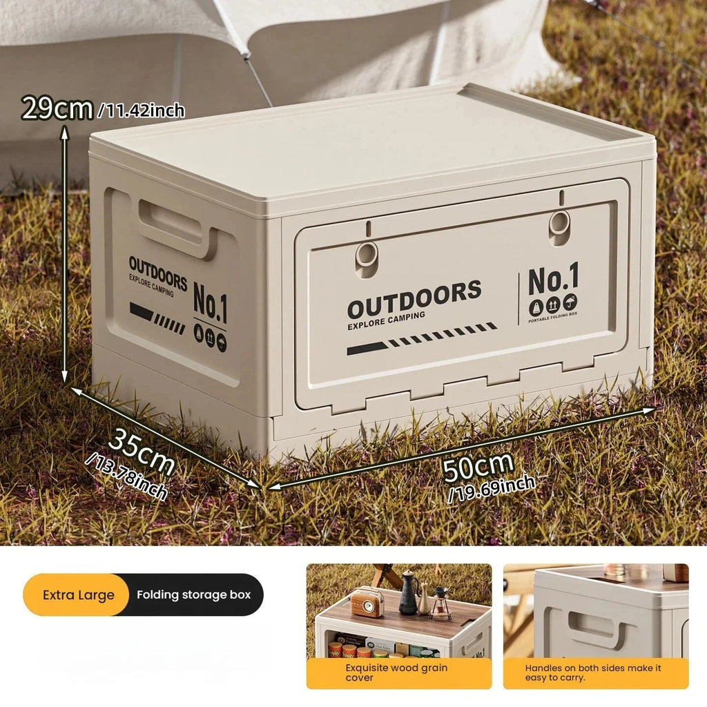 Rechargeable storage box, vehicle storage box, car trunk organizer box, large-capacity outdoor folding storage box Oasis Select Large white