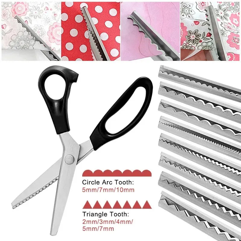 Tailor Scissors Pinking Shears Zig Zag Sewing Cut Serrated Lace Scissors Sewing Accessories Fabric Scissors DIY Sewing Tool Oasis Select