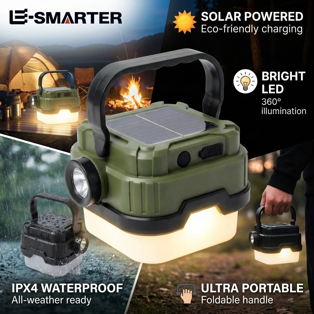Portable Solar Camping Light Square Outdoor Emergency Lamp Multi-Function Rechargeable Lighting Oasis Select
