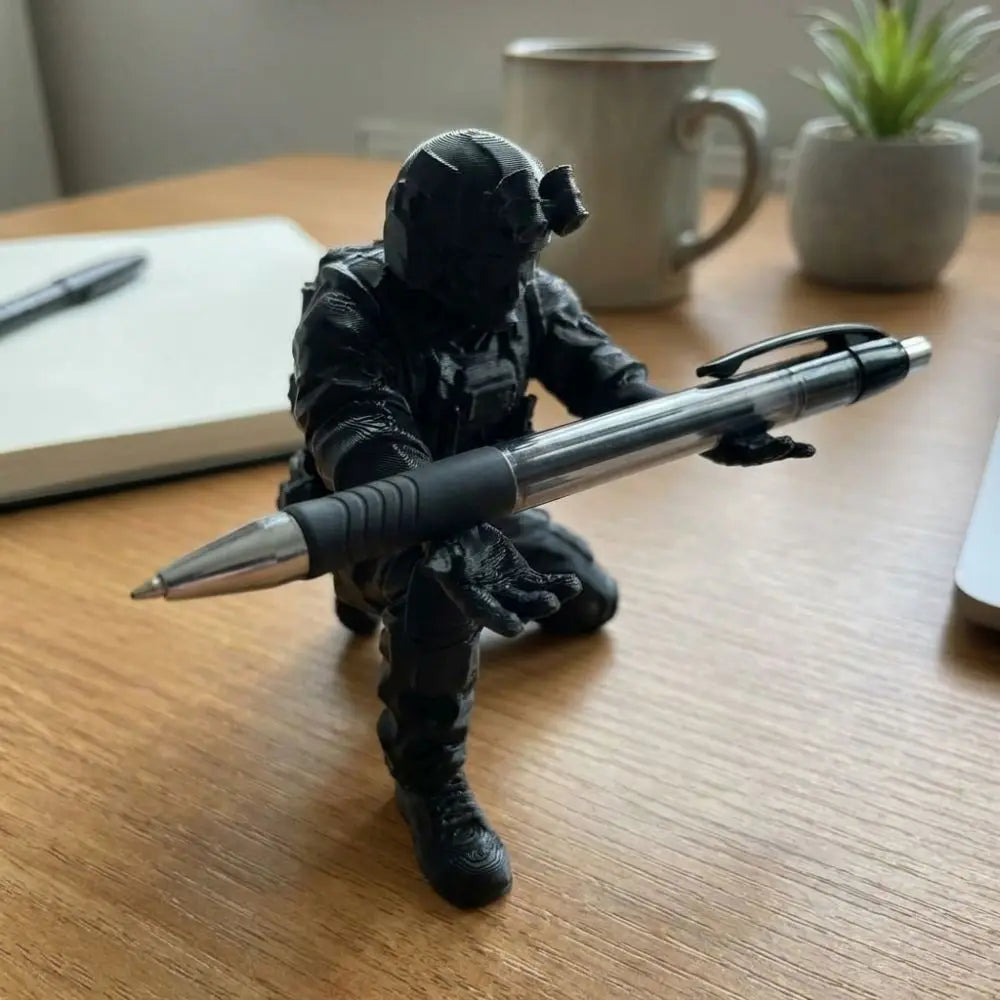 Unique Soldier Pen Holder Plastic Special Forces Figure 3D Printed Pen Stand Stationery Pencils Desk Organizer Desktop Decor Oasis Select