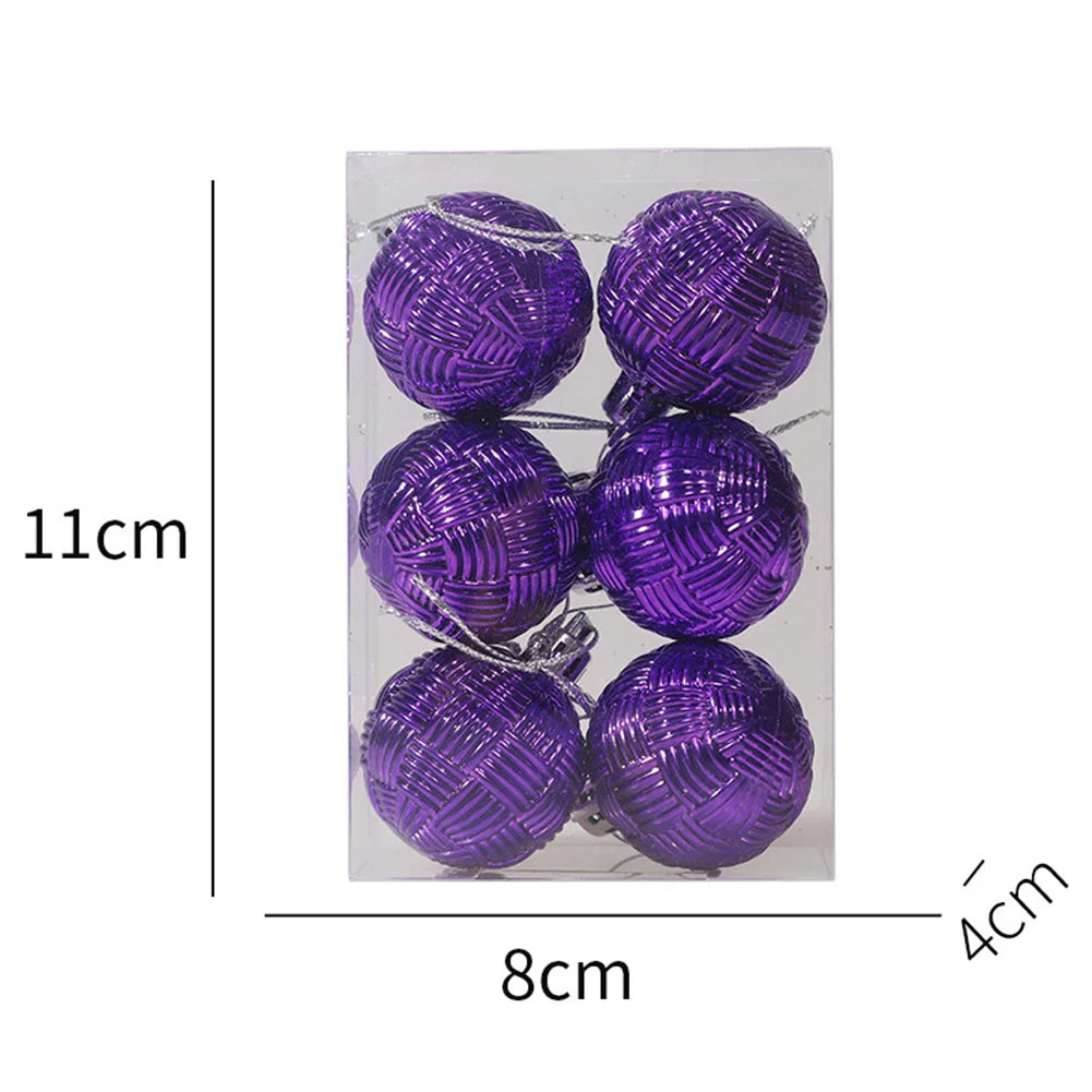Baubles Mixed Christmas Balls Adapter Xmas Tree 6PCS Accessory Assembly Decoration Ornament Party High Quality Oasis Select Purple China Mainland