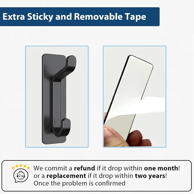 8pcs No Drill Traceless Invisible Hooks Heavy Duty Stainless Steel Wall Hooks Waterproof Self Adhesive Hangers,sin Perforación Oasis Select