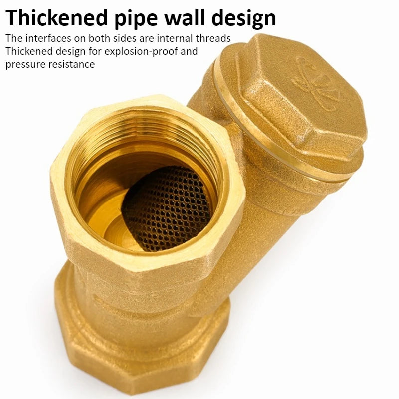 Brass Filter Y-shaped Filter Valve Mesh Ball Valve Tap Water Filter Valve BSPDN15/DN20/DN25/DN32 Internal Thread Oasis Select