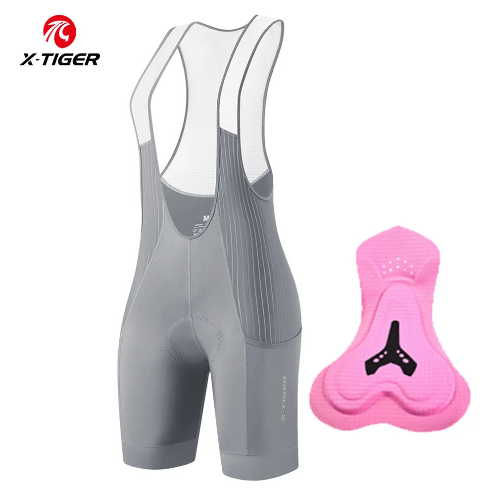 X-TIGER Women's 5D Padded Cycling Bib Shorts | UV Protection