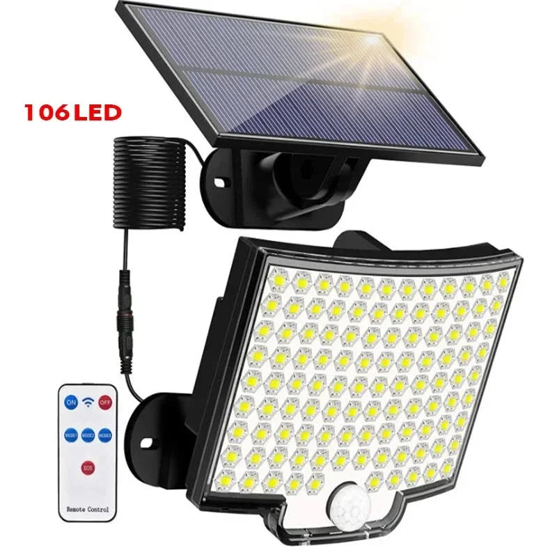 106 LED Solar Motion Light IP65 Waterproof – 4 Modes Garden