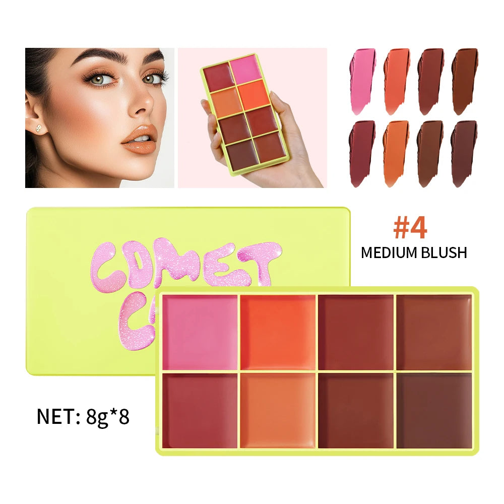 Cream Highlighter Blush Contour Palette – Matte & Shimmer