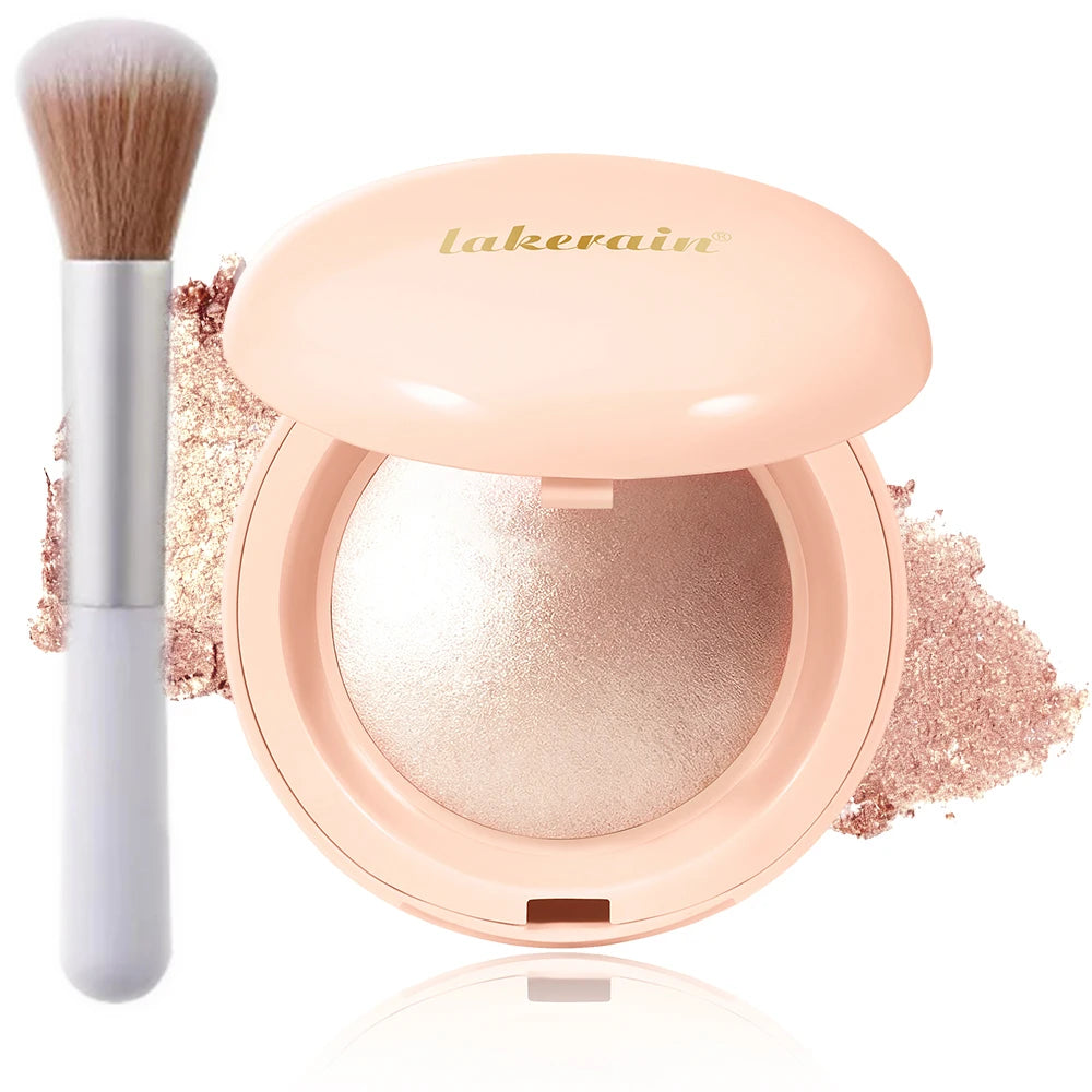 Baked Shimmer Highlighter Powder with Brush – 4 Shades Baked Highlighter Powder Oasis Select 3Rose Bronze