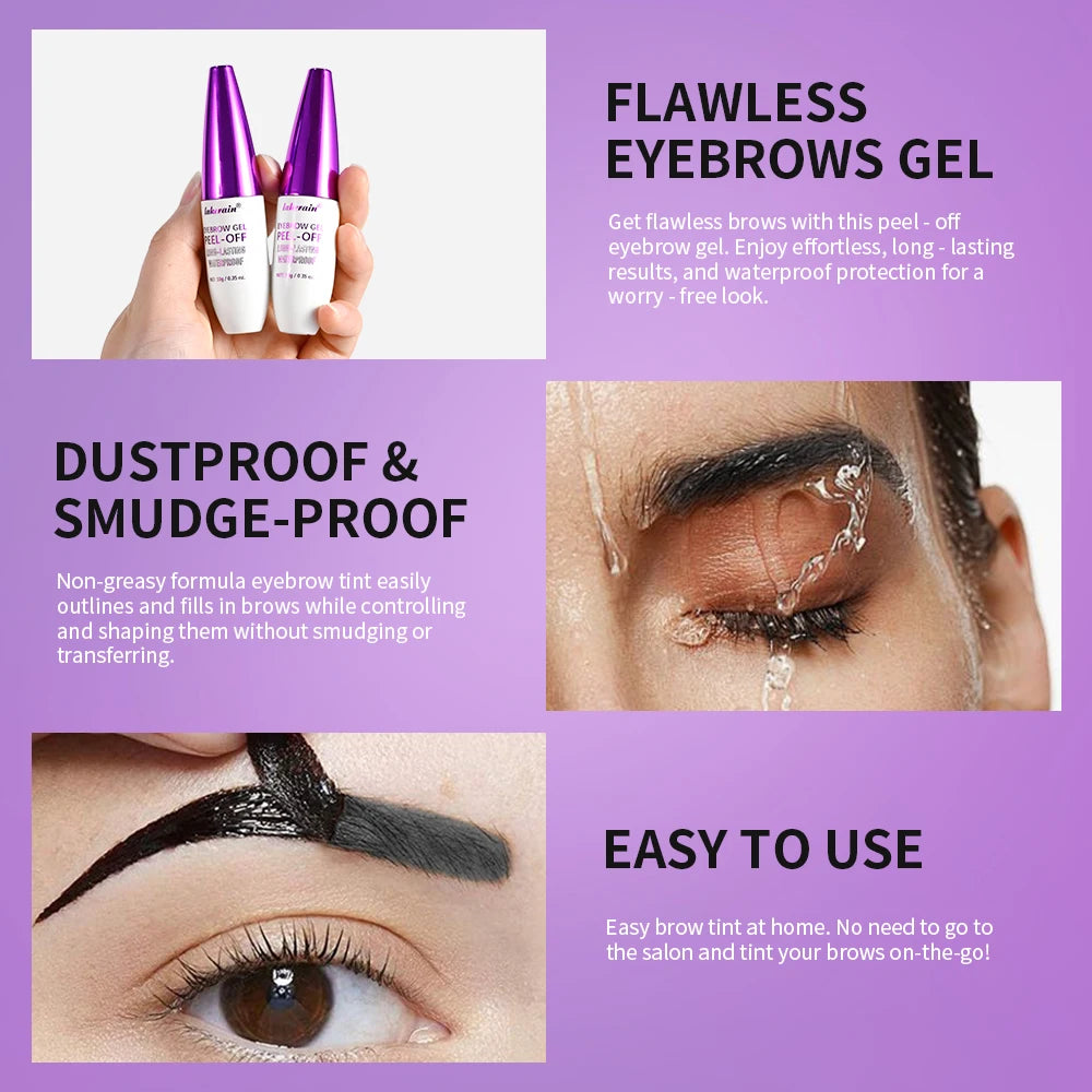 Peel Off Eyebrow Gel Long Lasting Tattoo Easy Cream Natural Finish Smudge-proof Sweat Resistant Waterproof Eyebrow Tint Cosmetic Oasis Select