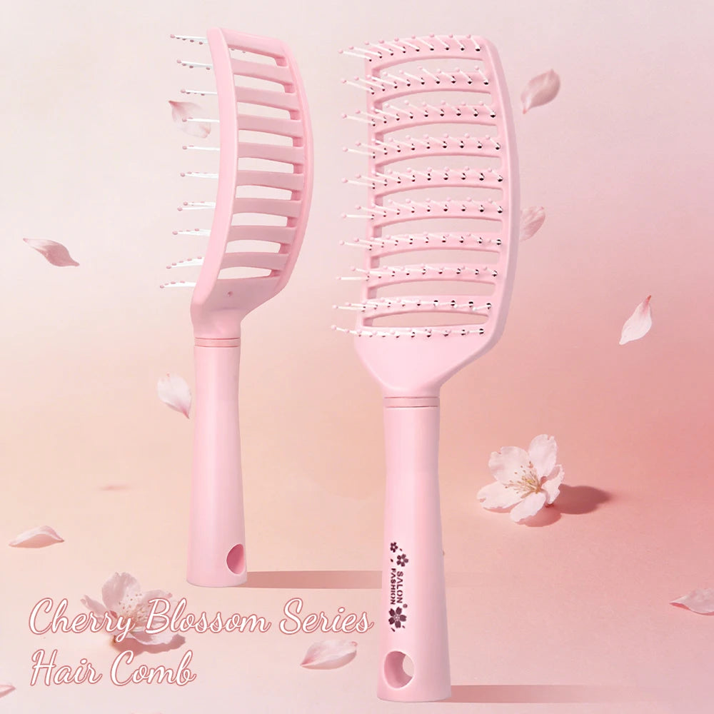 Cherry Blossom Pink Vent Hair Brush – Round-Tip Bristles Vent Hair Brush Oasis Select