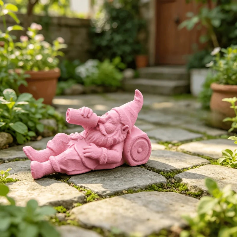 Lazy Drinking Garden Gnome Figurine Whimsical Statue Reclining Gnome with Bottle Ornament for Yard Patio Bonsai Home Decor Gifts Oasis Select