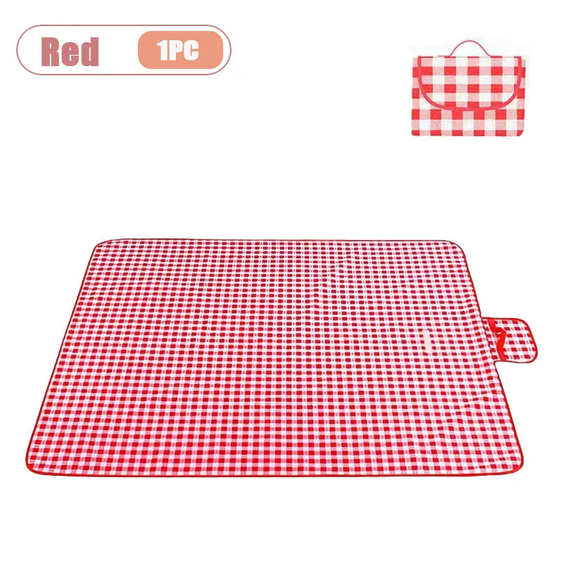 1-2PCS Waterproof Picnic Mat Oversized Thickened Outdoor Camping Blanket Carrying Strap for Beach Park and Hiking Oasis Select Red-1PC 200X200CM