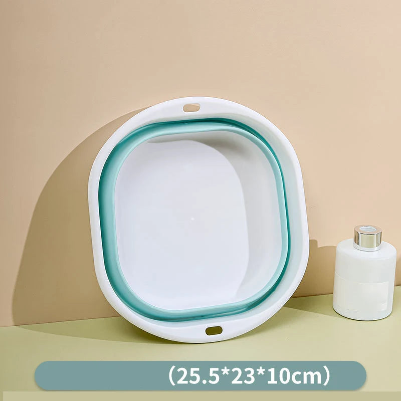 Plastic Folding Basins Portable Wash Basins Folding Laundry Tub Adult Baby Bath Basin Bathroom Kitchen Accessories Wash Basin Oasis Select blue-S