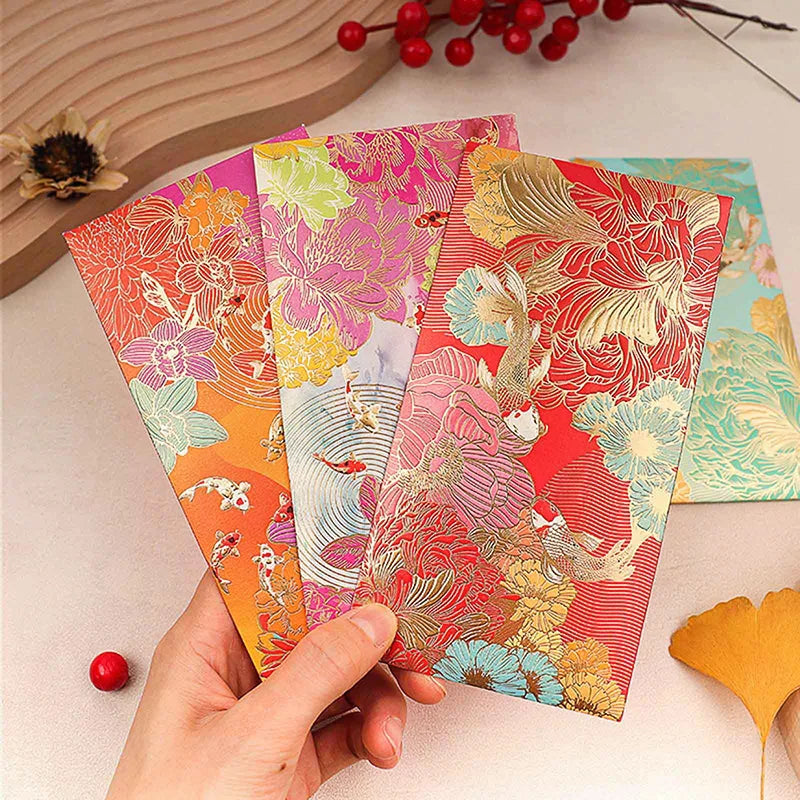 Koi Lucky Red Envelopes Set of 6 | Spring Festival & Wedding