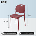 Plastic chair Back chair Thickened desk stool Study home bedroom Nordic creative dining chair can be stacked Oasis Select Red 2 pieces