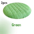 2pcs Thick Soft Round Stool Covers,Elastic Seat Cushions for Wood Iron Stool 25-30cm,Washable All-Season Chair Cover Dining Room Oasis Select green