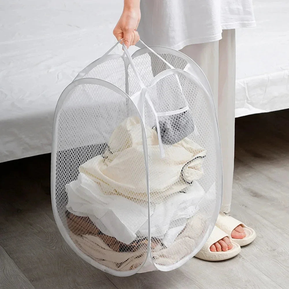 Dirty Clothes Basket Skeleton Ventilated Foldable Easy Storage Portable Large Capacity Clothes Basket Oasis Select