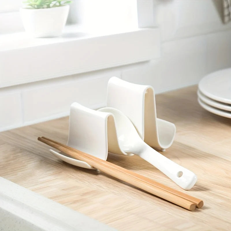 1pc Innovative Wave Design Kitchen Organizer - Plastic Pot Lid Holder, Chopstick & Utensil Rack for Countertop Storage Oasis Select
