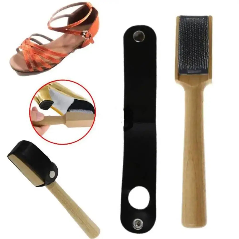 Wooden Suede Sole Wire Shoe Brush With Protector Cover Stainless Steel Brush Head Dance Shoes Cleaning Brush Durable Practical Oasis Select