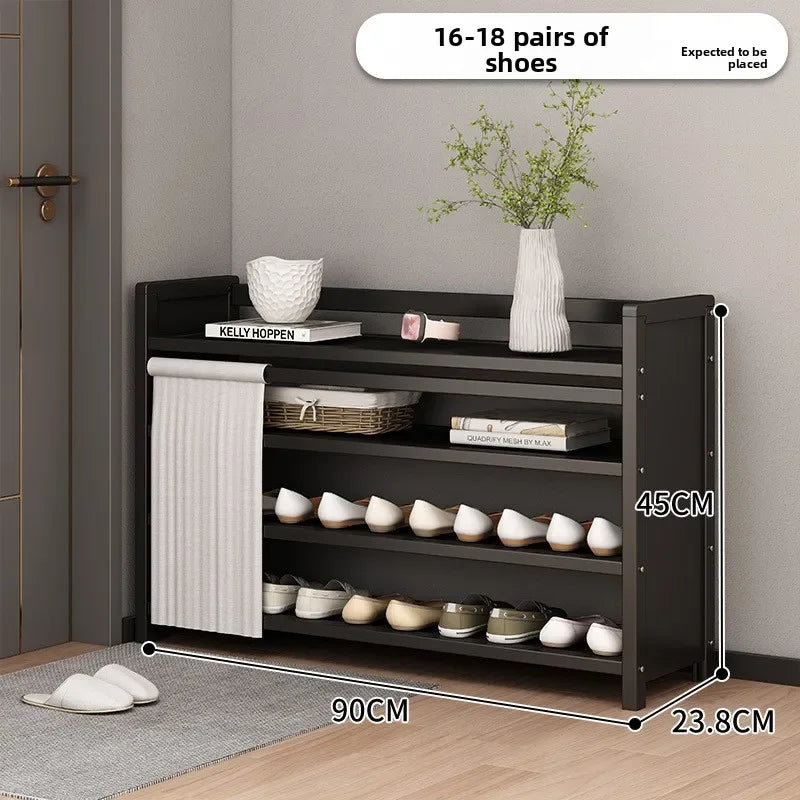 Multi-functional Folding shoe rack installation-free integrated dustproof large-capacity storage shoe rack Oasis Select Black C