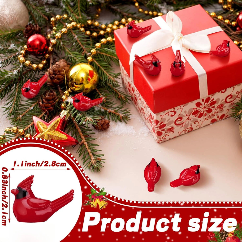5/10/20 PCS Mini Red Cardinal Bird Figurine – Resin Ornament for Fairy Garden, Dollhouse, Cake Decor & Memorial Home Decoration Oasis Select