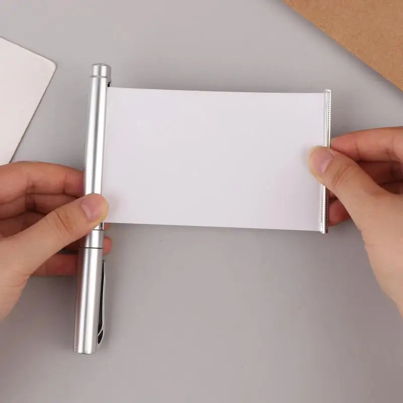 Hidden Retractable Writing Pen with Pull-out Paper, Easy to Use, Portable Tool for Note Taking & Daily Writing Oasis Select 02