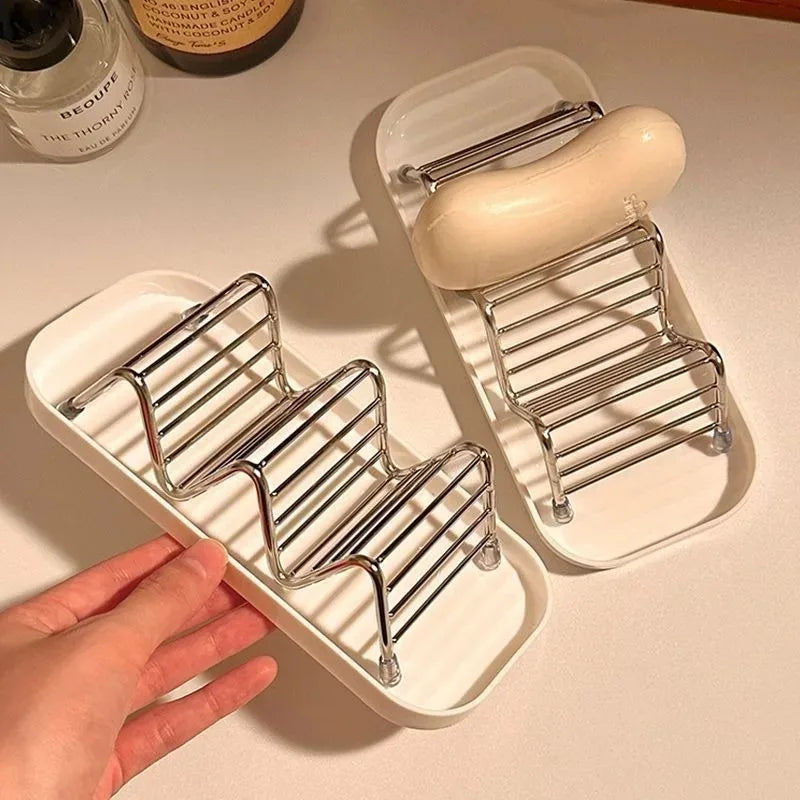 1pcs Stainless Steel Draining Soap Tray Multifunctional Bathroom Soap Holder with Drain Design for Neat Storage Oasis Select