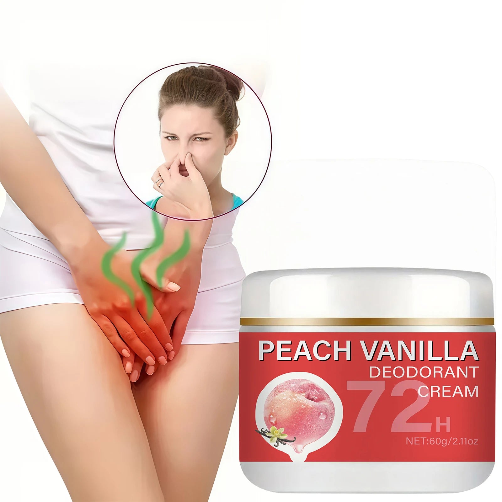 Peach Underarm Deodorant Cream – 72-Hour Freshness for Women
