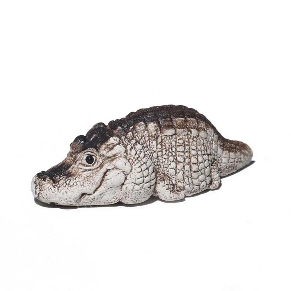 Cute Mini Crocodile Tea Pet Multipurpose Resin Crocodile Ornaments Crocodile Statue Tea Ceremony Tea Play Home Boutique Oasis Select A