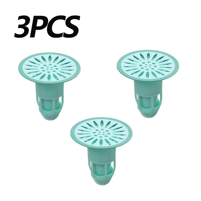 floor drain deodorizer sewer deodorizer gag catcher bathroom sewer filter anti-bug cockroach bathroom toilet sealing plug cover Oasis Select Green 3PCS