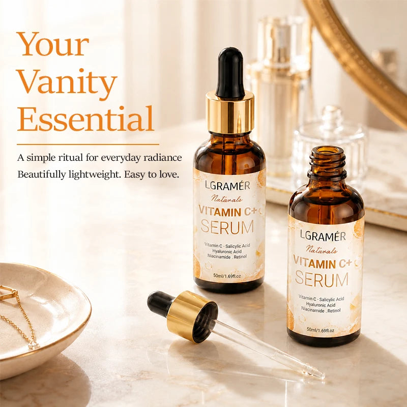 Vitamin C & Retinol Facial Serum | Hyaluronic Acid Brightening