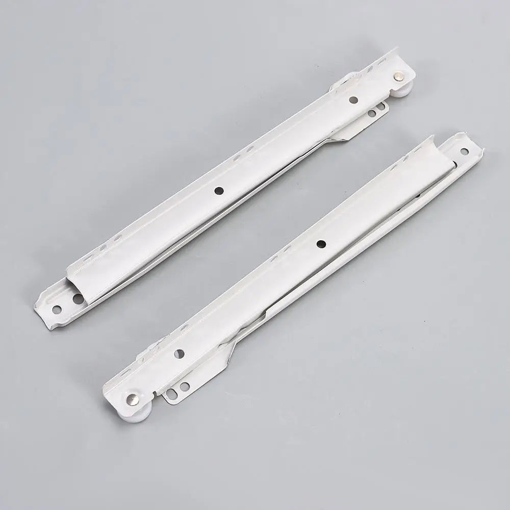 1Pair Mute Pulley Furniture Two Section Cabinets Keyboard Roller Computer Table Chute Two Cabinet Rails Drawer Track Slides Oasis Select