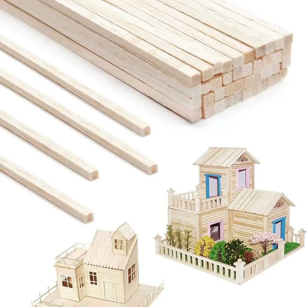 Square Wood Sticks – Unfinished Hardwood Dowels for DIY Crafts