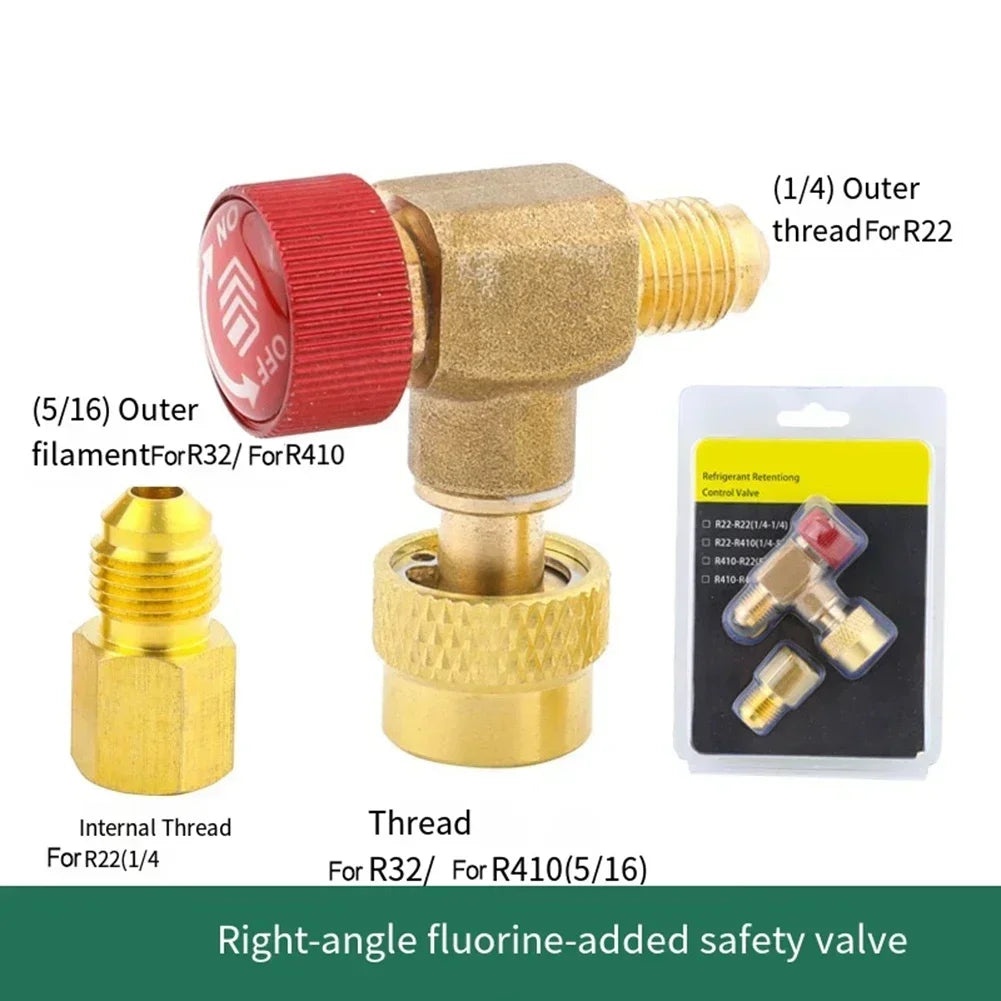 1pcs Car Air Conditioning Safety Valve 90° Right Angle CAR Air Conditioning Safety Valve R22/32/410 Connector Adapter Auto Parts Oasis Select B China Mainland