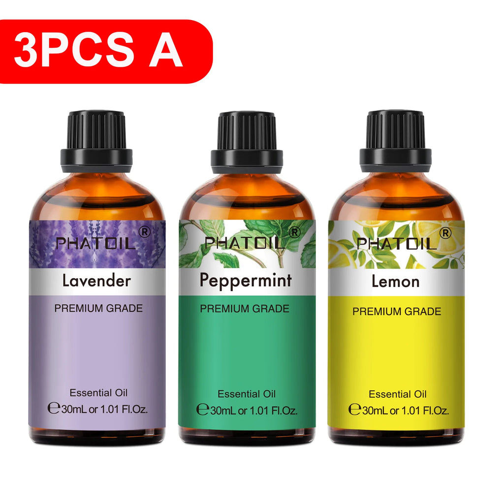 PHATOIL Pure Essential Oils 30ml | Aromatherapy Diffuser Set