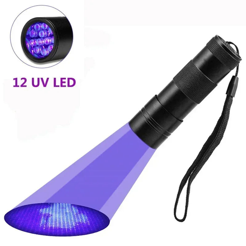UV Blacklight Flashlight 9/12/21 LED – Pet Stain & Currency Detector