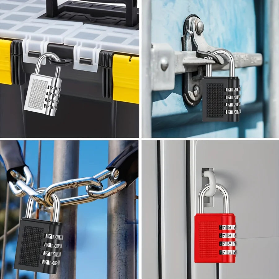 2-Pack Heavy-Duty 4-Dial Combination Padlocks - Keyless Security Locks with 4-Number Code, Corrosion-Resistant Oasis Select