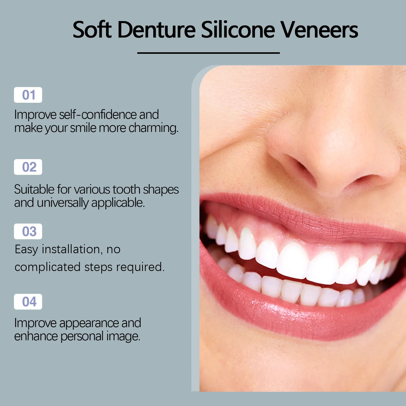 Soft Denture Silicone Kit Temporary Tooth Upper Lower Veneers Denture Decoration Set Fake Teeth Veneers Smile Correction Kit Oasis Select