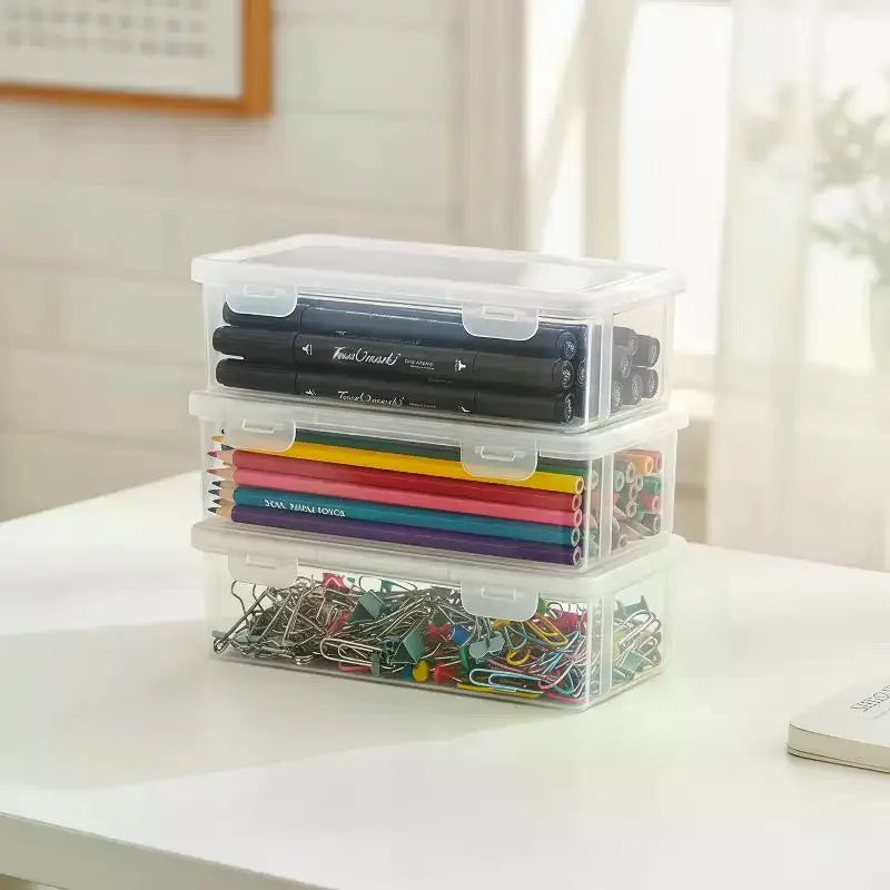 4 Pack Clear Plastic Storage Boxes With Secure Locking Lids Large Capacity For Art Supplies Organizing Home School Oasis Select