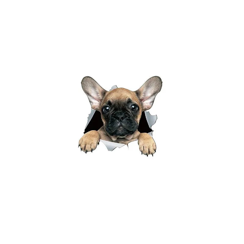 3D Dog Crack Wall Sticker – Waterproof PVC Funny Animal Decal