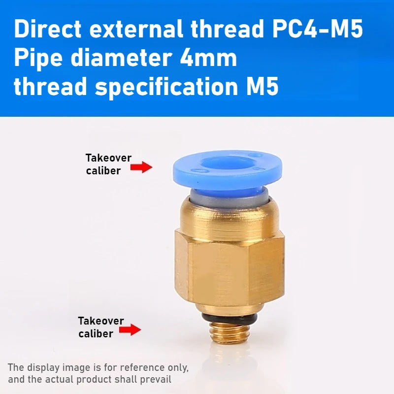 Quick Connector Tracheal Pneumatic PC8-02 Copper External Thread Straight Through Quick Insert Tracheal Connector PC1-03/12-04 Oasis Select PC 4-M5 1PCS