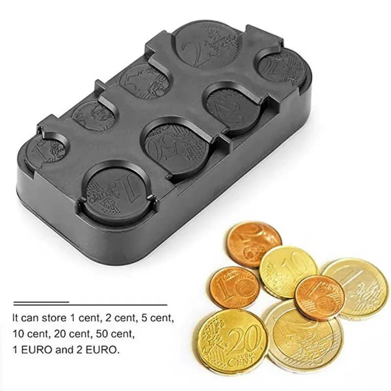 Mini Euro Coin Dispenser Car Storage Coin Wallet Savings Box for Euro Coin Bank Coin Holder Case Plastic Storage Boxes Oasis Select