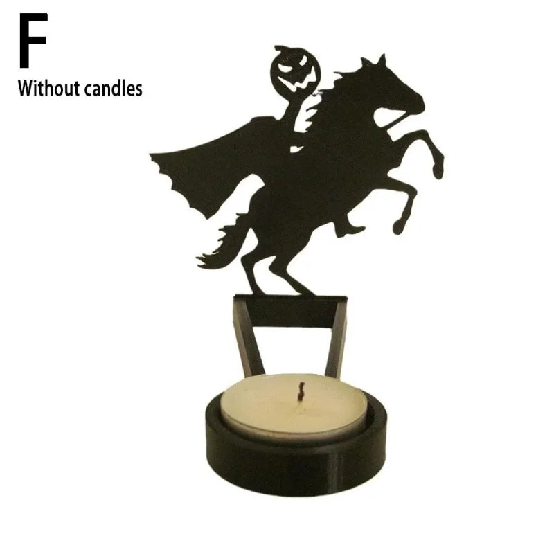 Halloween Decoration Home Halloween Projector Shadow Movie Props Halloween Ornaments Horror Candle Holder Candlestick Ornaments Oasis Select F