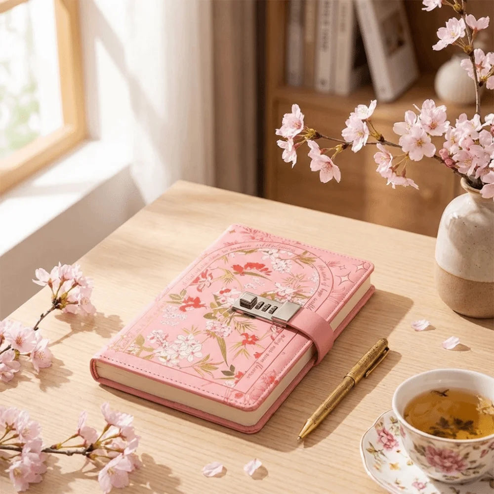 Secure Lock Design Password Lock Notebook Stylish Delicate Compact Size A5 Notebook Simple Elegant Appearance Oasis Select