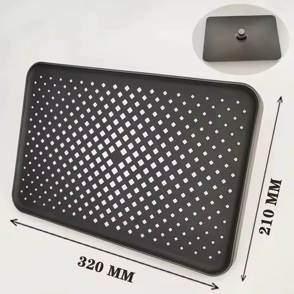 New 12 inch Big Panel Rainfall Shower Head High Pressure Water Saving Top Rain Shower Faucet Bathroom Accessories Set Oasis Select Top Shower Grey