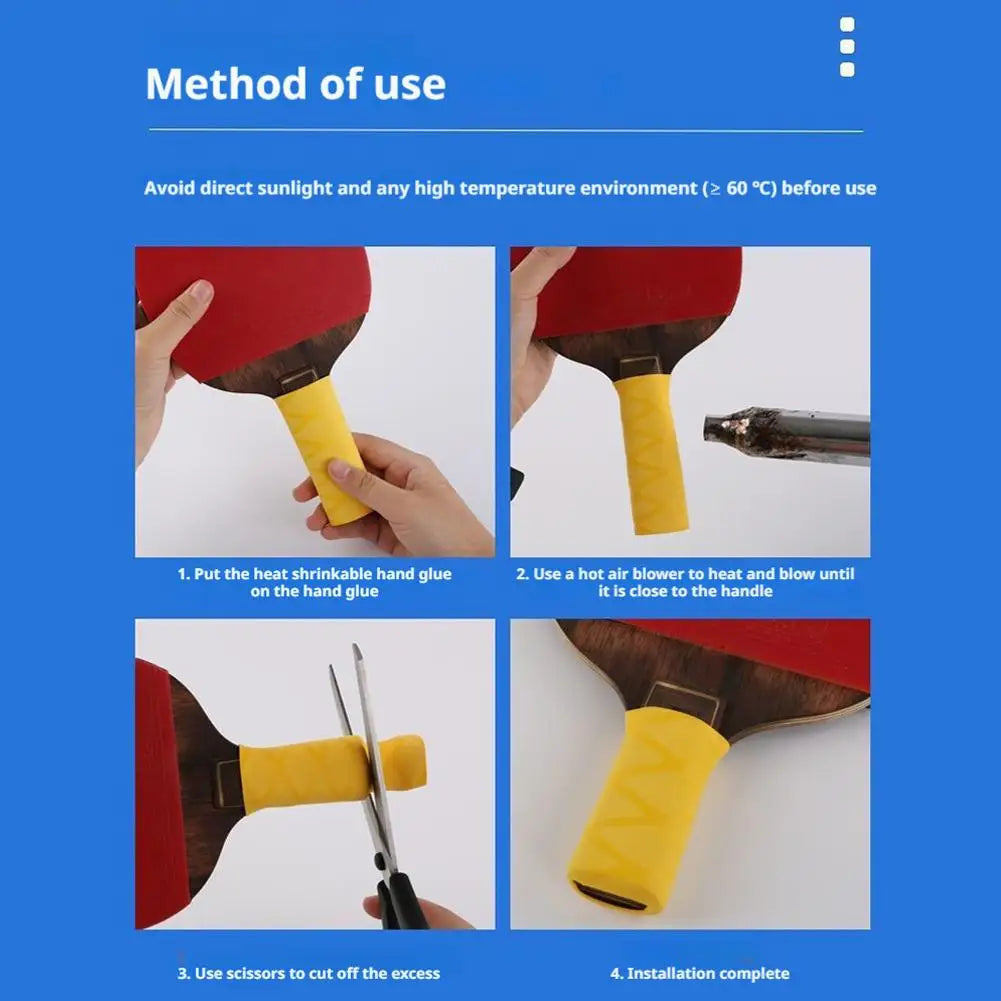 NEW Table Tennis Racket Hand Glue Non-Slip Heat Shrinkable Handle Rubber Sleeve Handle Sweat Bat Grips Sweatband Accessori Oasis Select