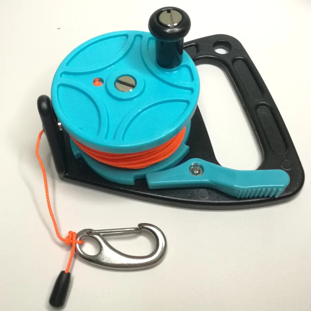 150ft Line SMB Dive Wreck Cave Diving Reel with Handle Thumb Stopper Clip Hook for Underwater Scuba Diving Diver Snorkeling Oasis Select
