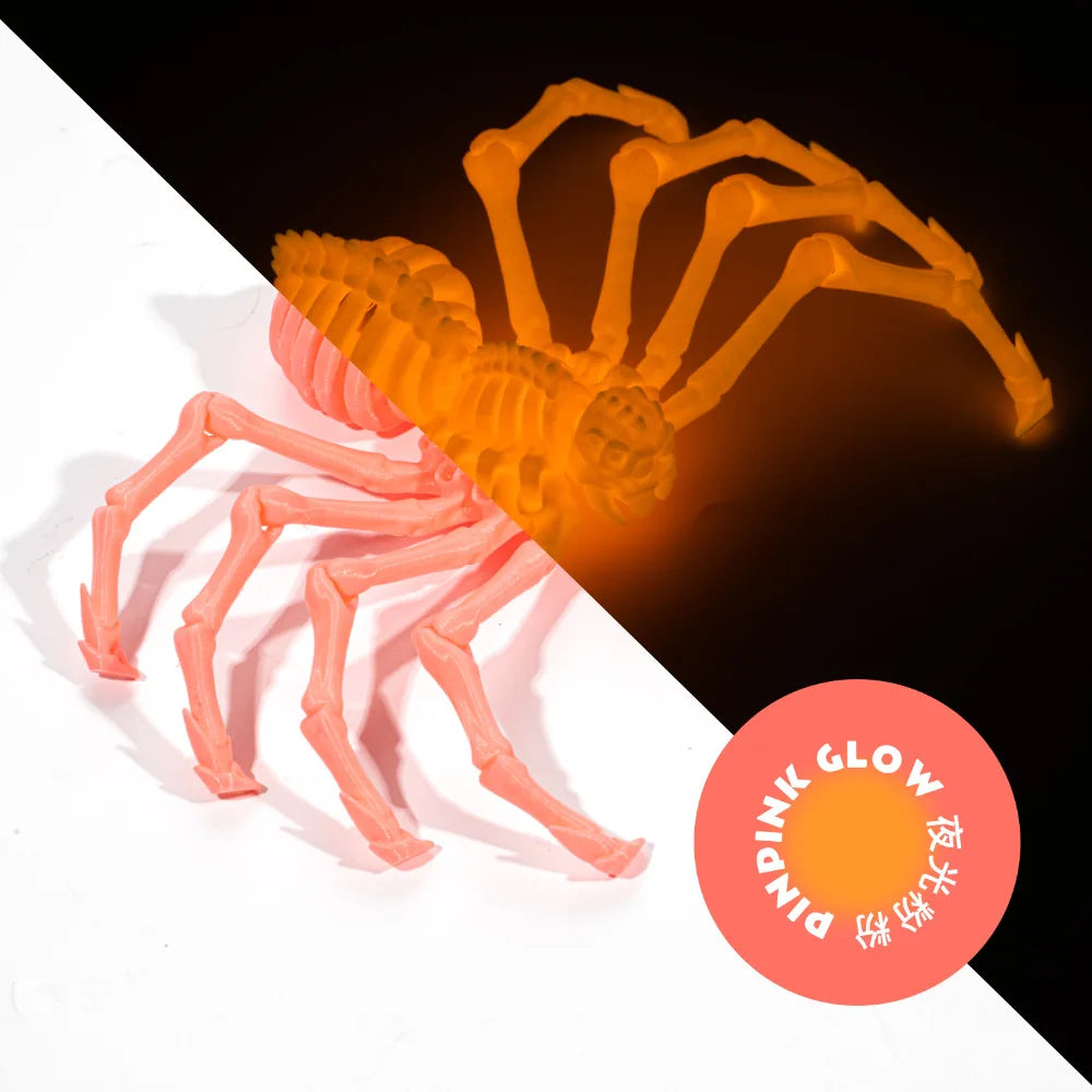 3D Printing Spider Animals Toy Realistic Colorful Spider Figurine Articulated Fidget Toy for Spider Lovers Halloween Home Decor Oasis Select Luminous Red 12CM