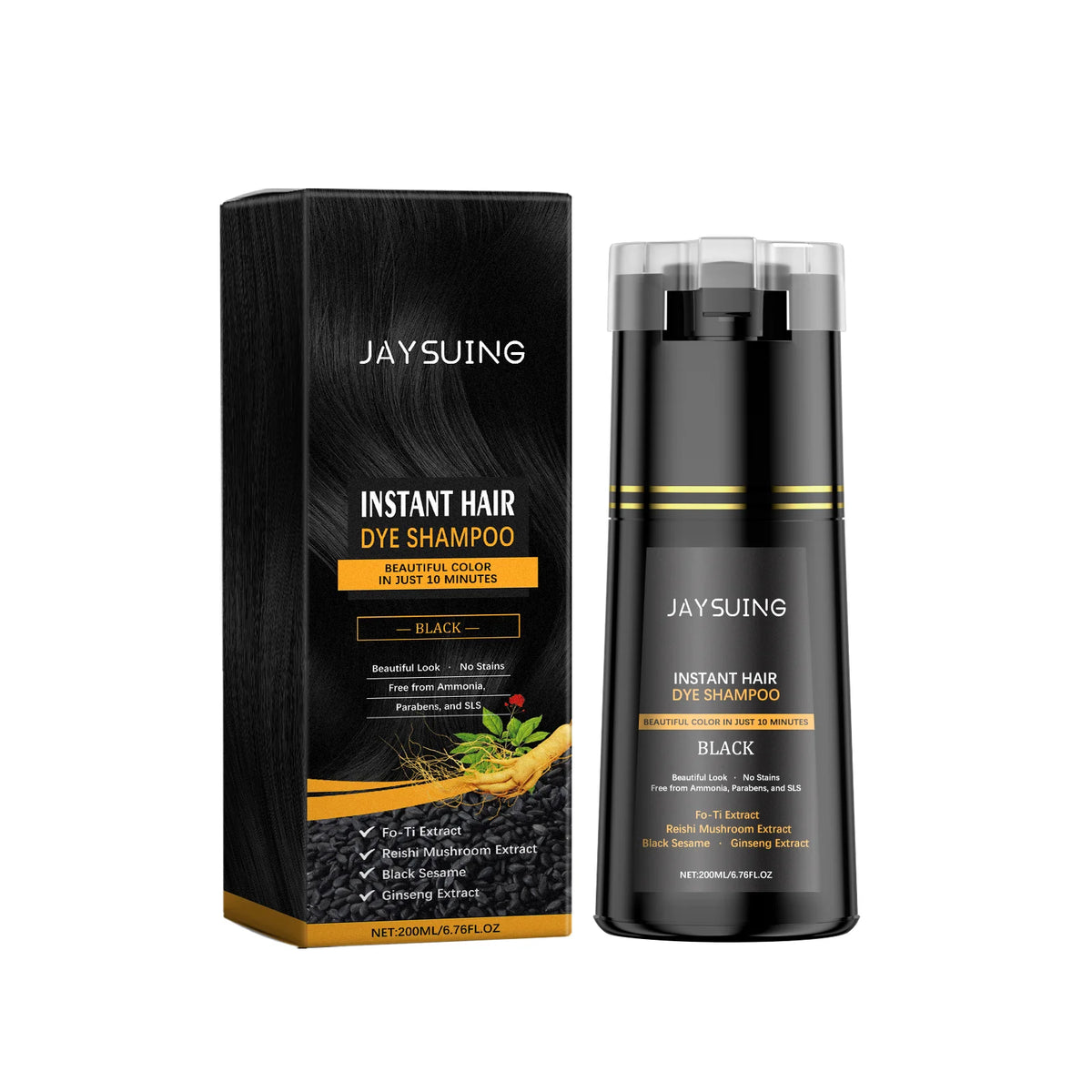 Polygonum Multiflorum Herbal Hair Dye Shampoo 200ml Hair Dye Shampoo Oasis Select Black Color