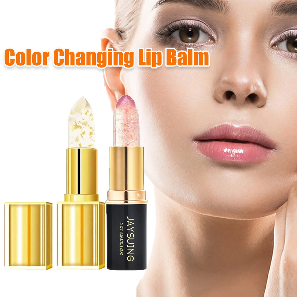 Jaysuing pH Color Changing Lip Balm – Shimmer & Gold Foil pH Reactive Lip Balm Oasis Select